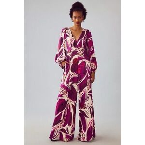 Hutch Purple and White Abstract Jumpsuit